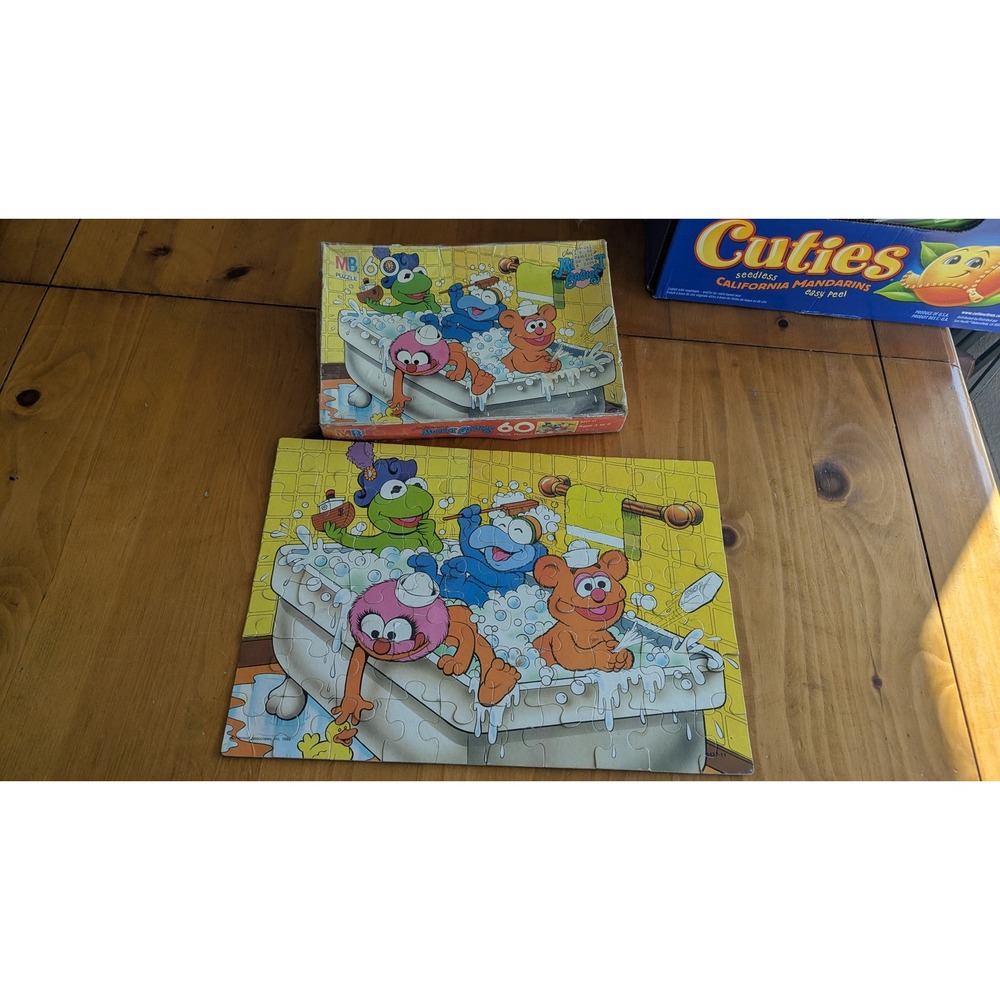 Vintage 1989 Muppet Babies 60 Piece Puzzle Milton Bradley 4477-11 Bath Time